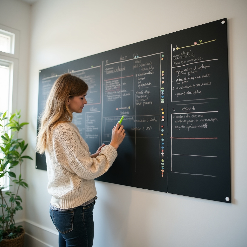 Gewohnheits-Tracking-Board an der Wand